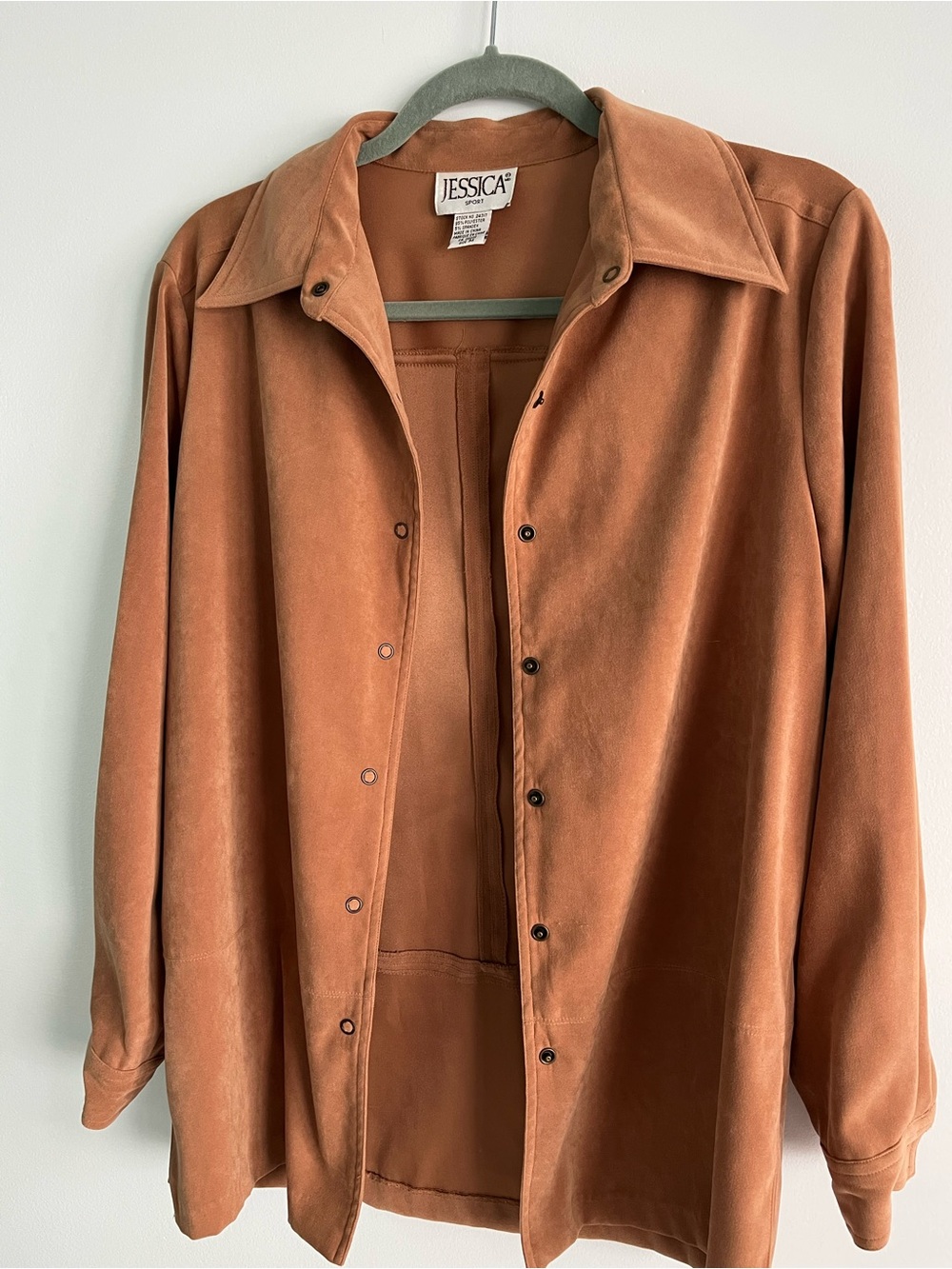 90s Y2K Jessica Sport Faux Suede Snap-Up Jacket
